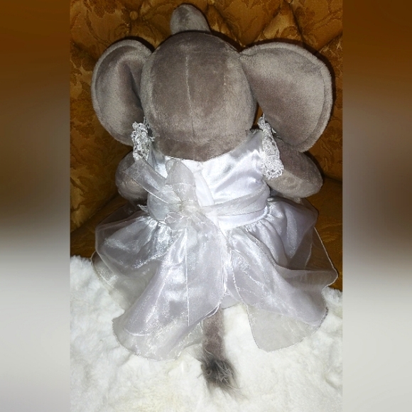 Build A Bear Workshop Grey Elephant in Wedding Dress Plush 12" BABW - Picture 4 of 6